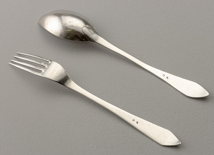 Cape Silver Lemoen Lepel and Konfyt Fork (Orange Spoon & Preserve Fork) -Matching Pair